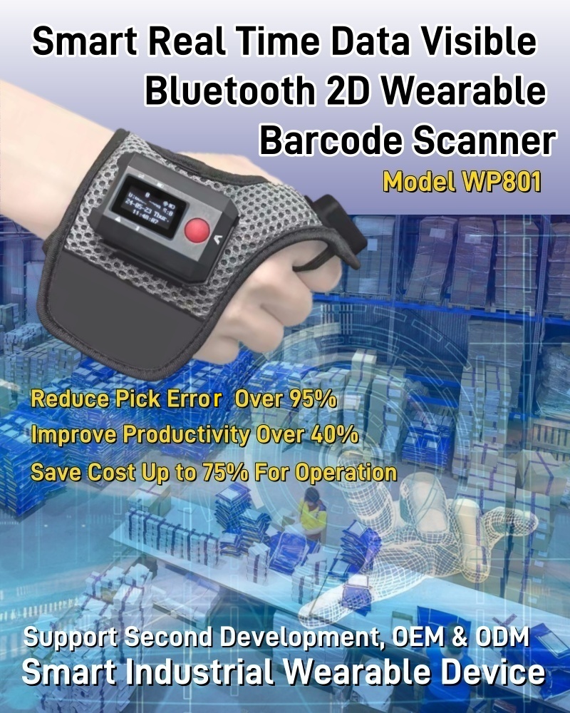 Data Visible Bluetooth Portable 2D Glove Barcode Scanner,Effeciency ...